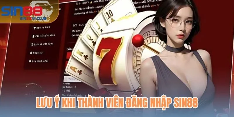Lưu ý khi thành viên đăng nhập Sin88